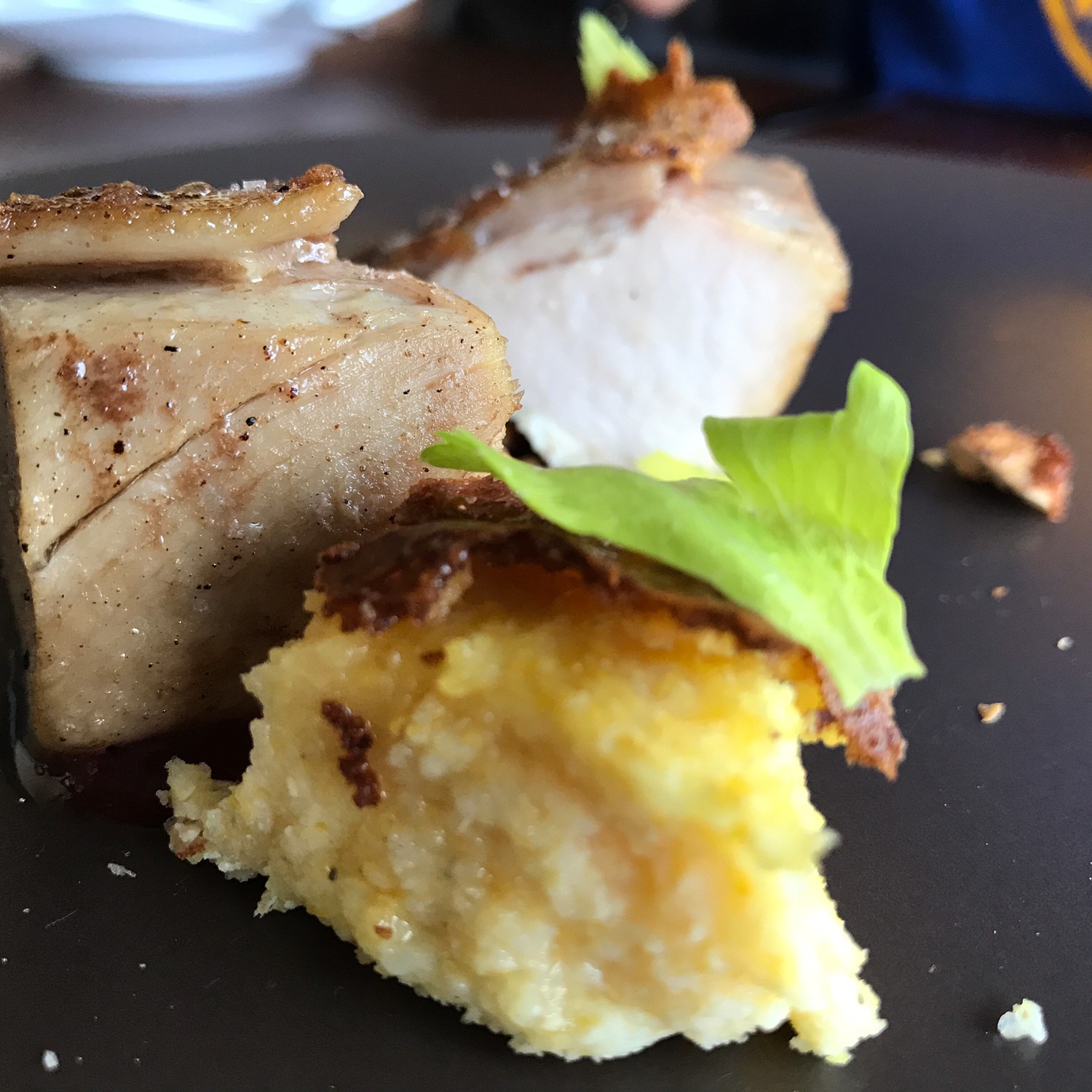 Texas Toast, smoked octopus, beef brisket, beans, homemade root beer