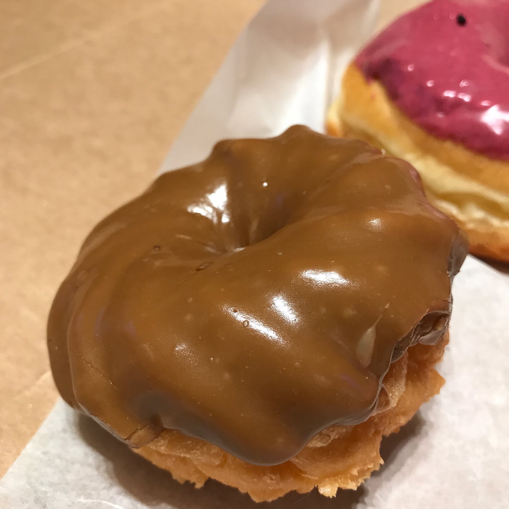 we had the hibiscus donut, the maple, and the Homer Simpson