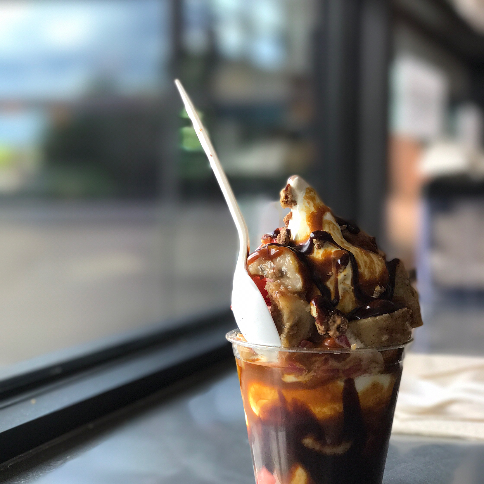 Soft serve ice cream  Fluffer Nutter and Caramelized Banana Split