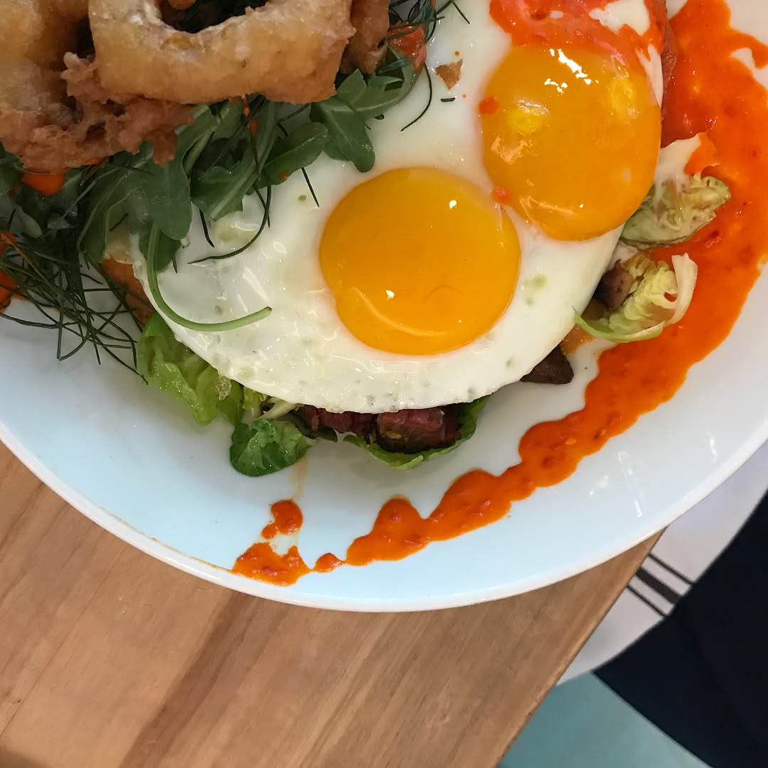 Didn't know brunch was serious in   , pastrami hash, and Bloody Mary were yummy