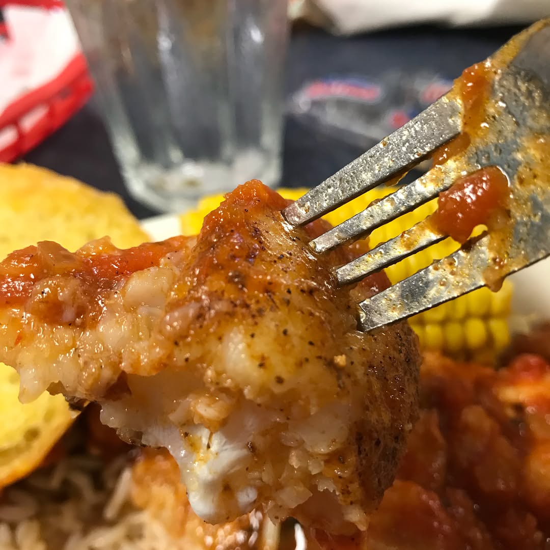 Blackened catfish and blue crab