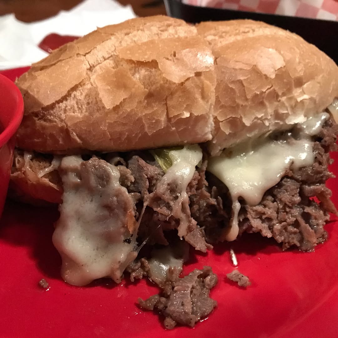 Beef Dip Sandwich and wedge fries