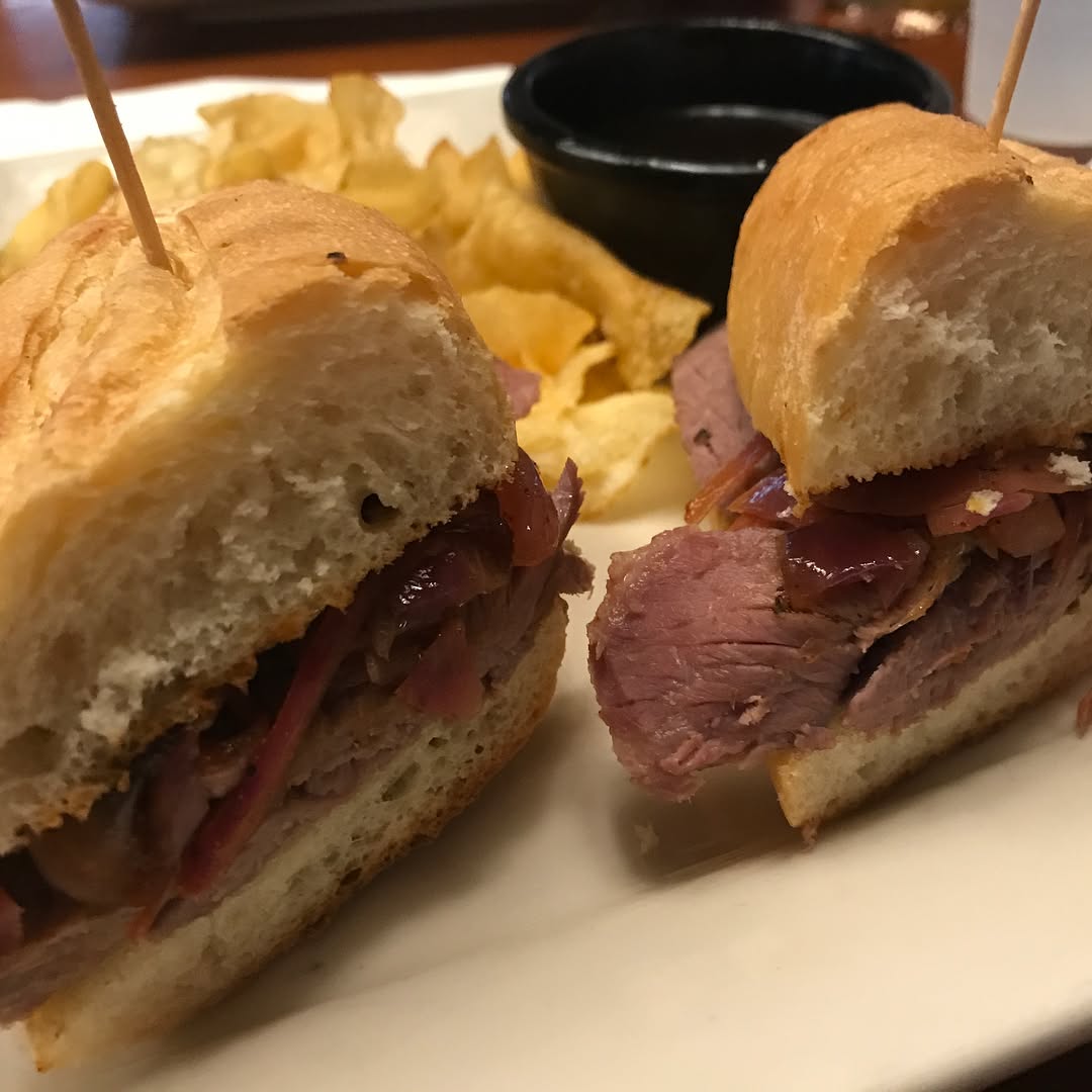 12oz prime rib, lawry’s salad with roast beef, and a roast beef dip sandwich