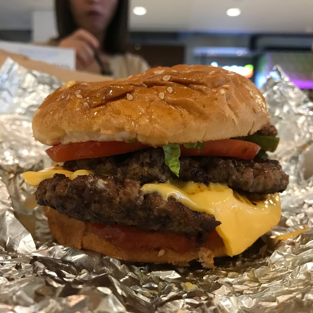 Cheeseburger and fries from  pretty good burger