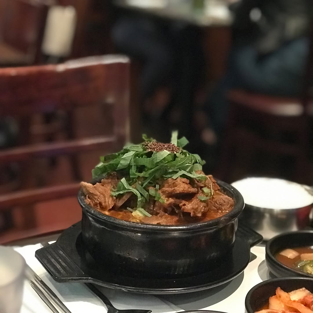 Gamjatang (pork neck soup) and selleongtang (beef soup)
