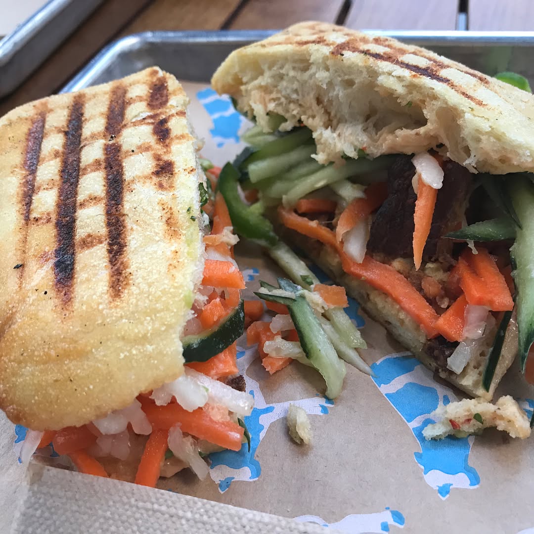 Sandwiches  the Peruvian Steak, Pork Belly Banh Mi, and Prosciutto Chicken sa...