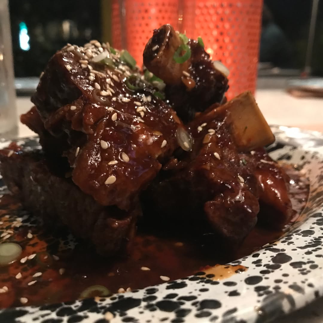 Beer can chicken, OG Ribs, kale salad, and popcorn