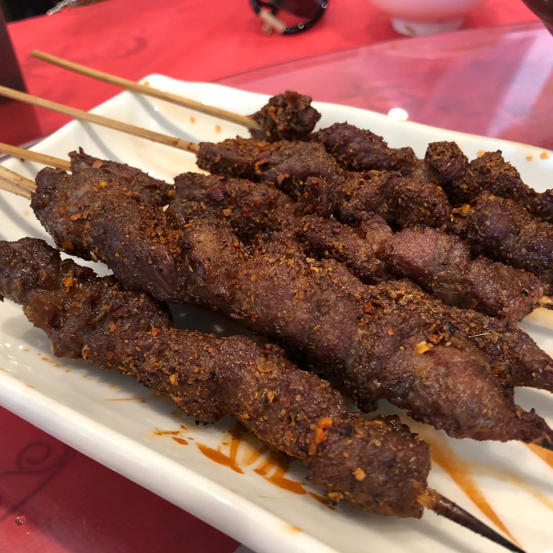 Shaanxi Lunch in Rou Jia Mo 肉夾饃 diced lamb pita and Liang Pi 涼皮 spicy cold n...