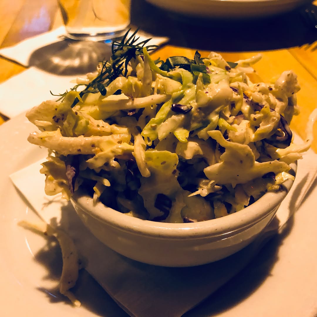 Burger, pasta, and cole slaw at House of Blues  Great Burger