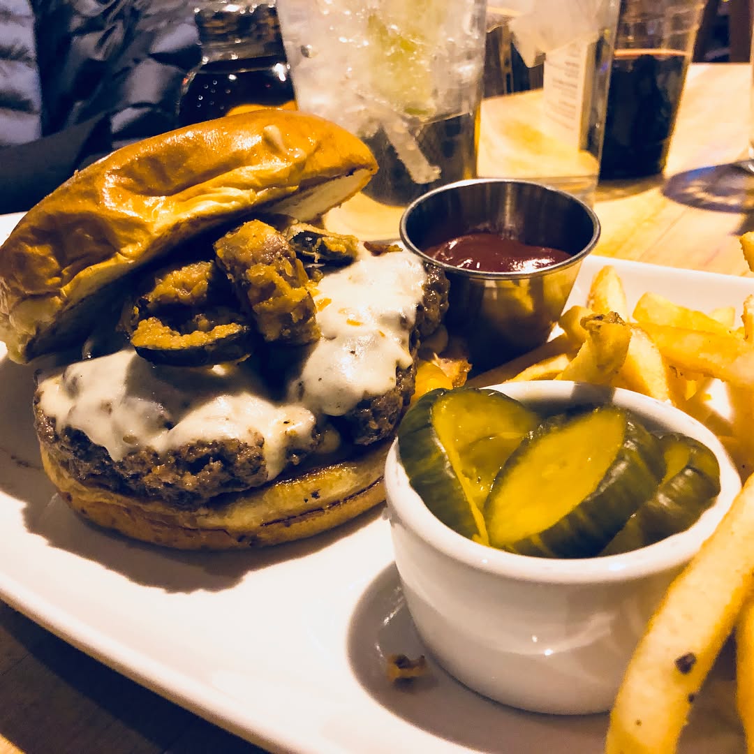 Burger, pasta, and cole slaw at House of Blues  Great Burger