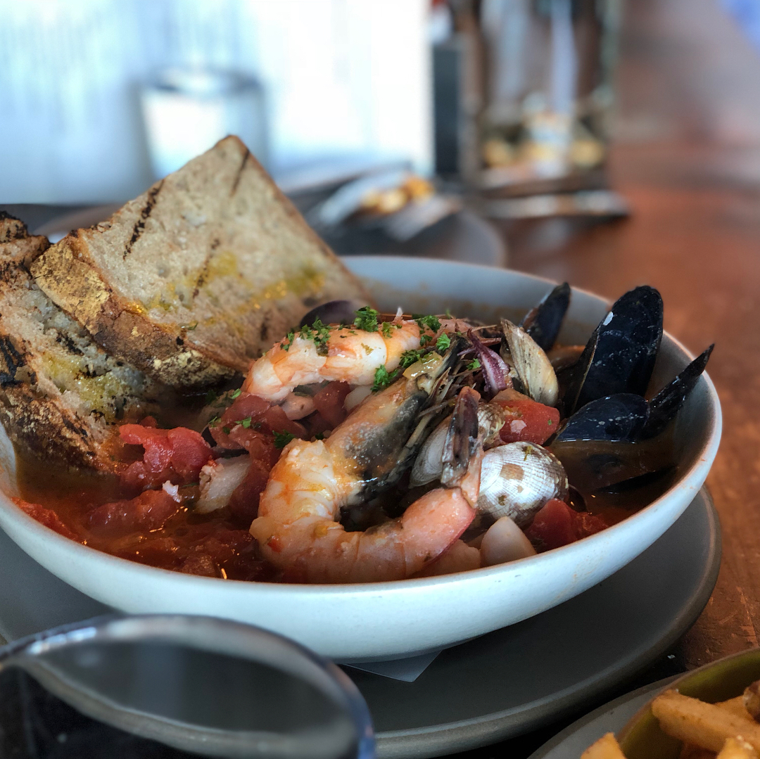 Oysters, clam chowder, and seafood soup