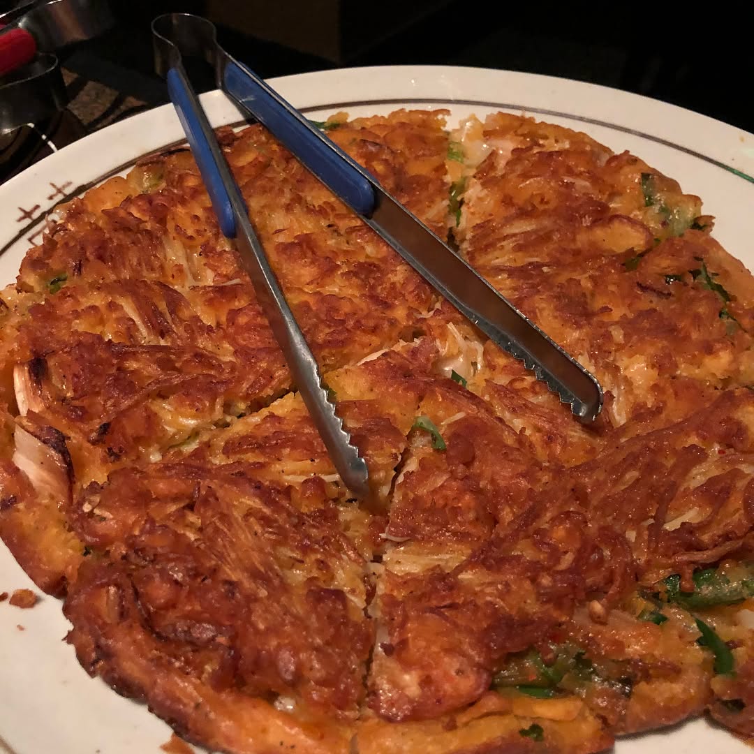 Korean Dinner at Genwa Korean BBQ  in Beverly Hills we had chapchae, kimchi p...