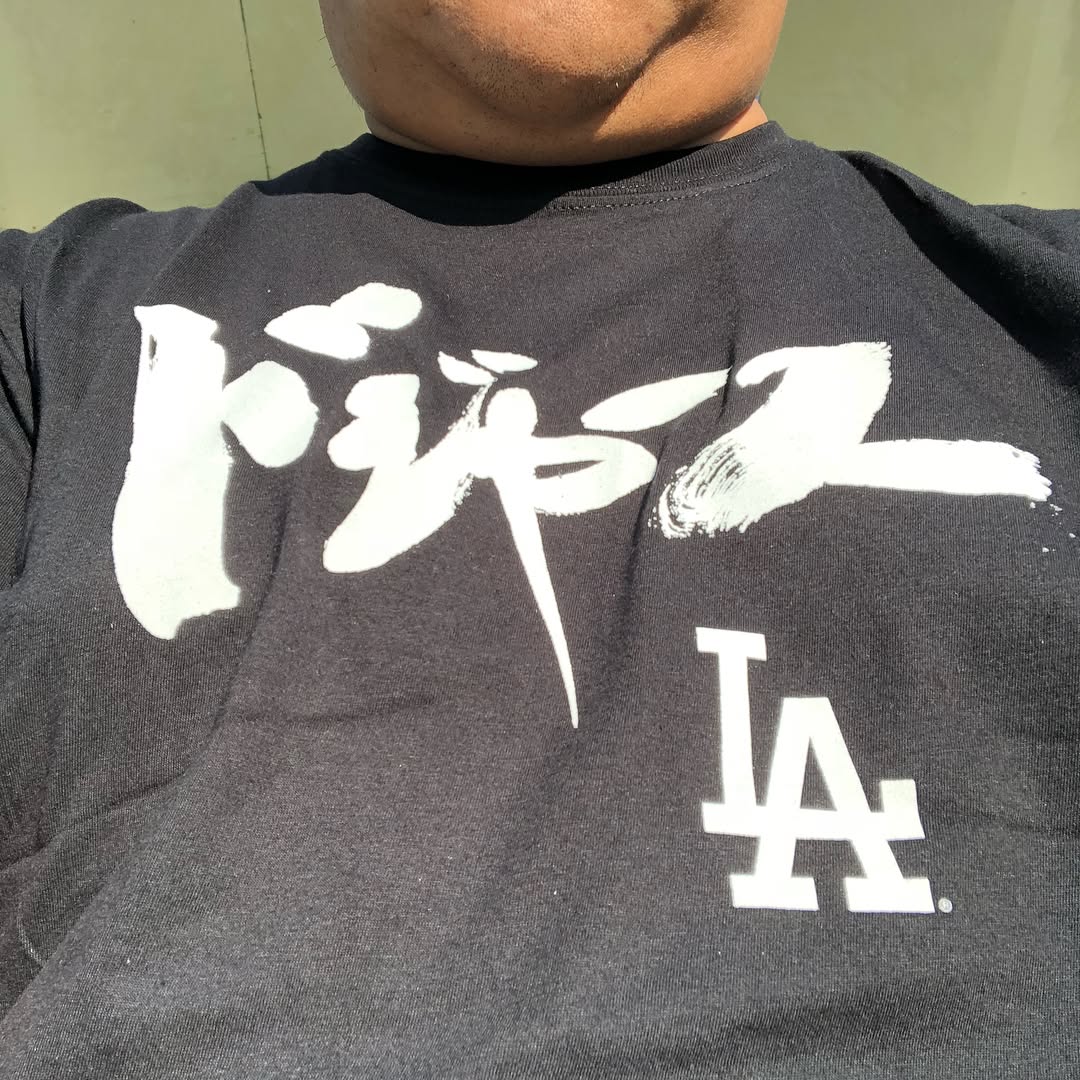 Enjoying a dodger win on a nice summer night