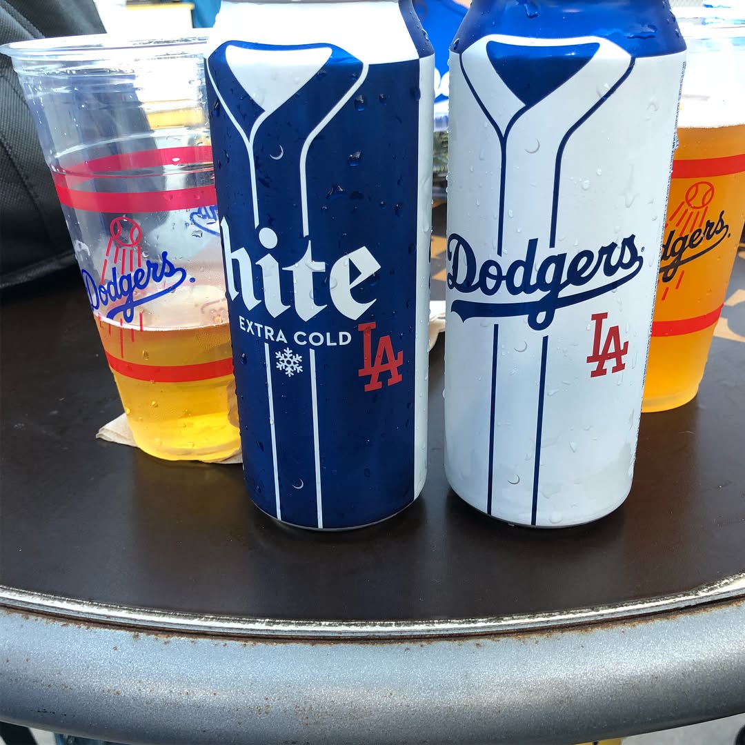 Enjoying a dodger win on a nice summer night