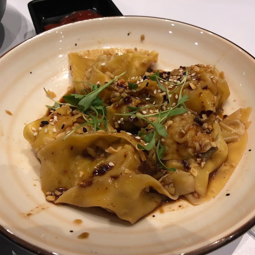 The cheeseburger potsticker at Ms Chi in Culver City