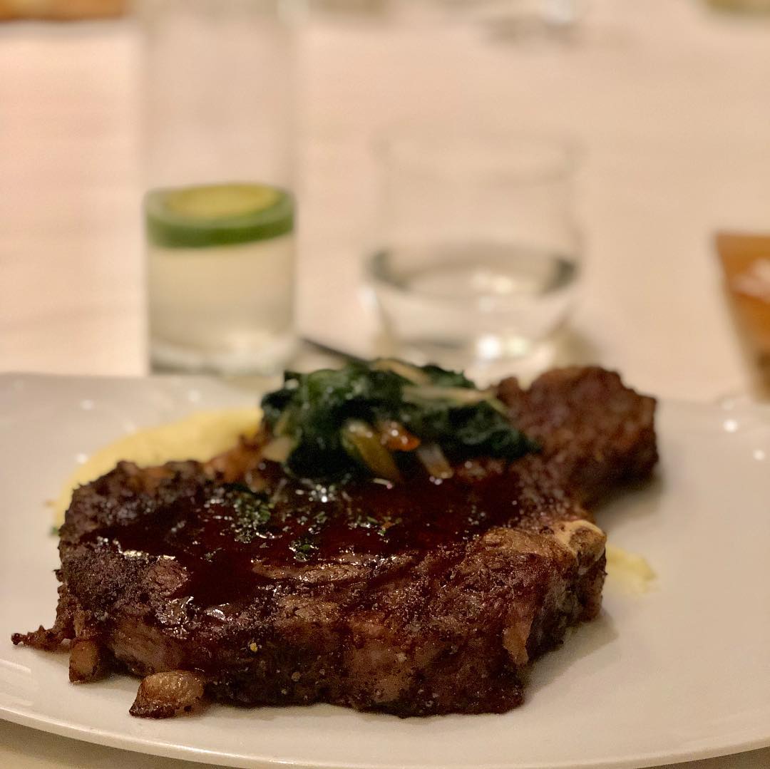 Prime Ribeye birthday dinner with old friends