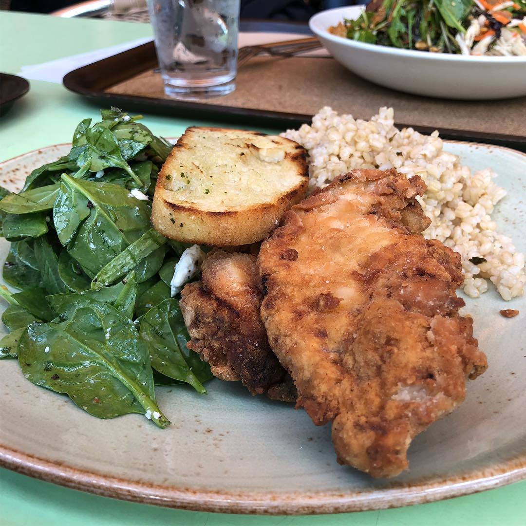 Tender greens and a big add Christmas tree
