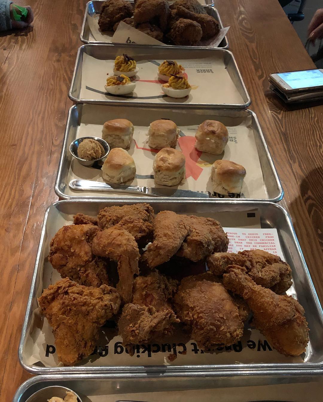 Fried chicken and  accoutrements at The Crack Shack