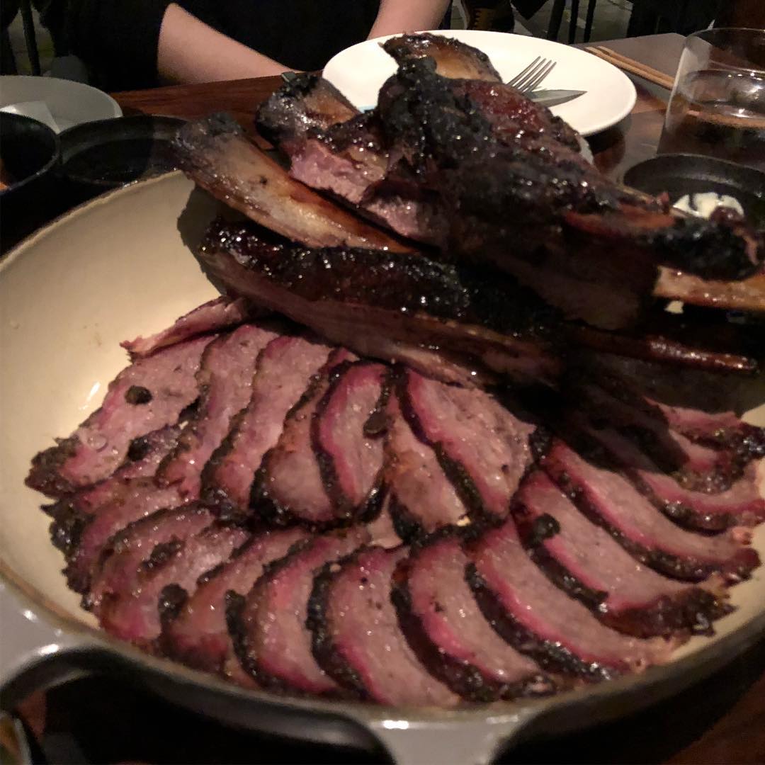 The While Plate Short Rib and kakigori shaved ice dessert at Majordomo