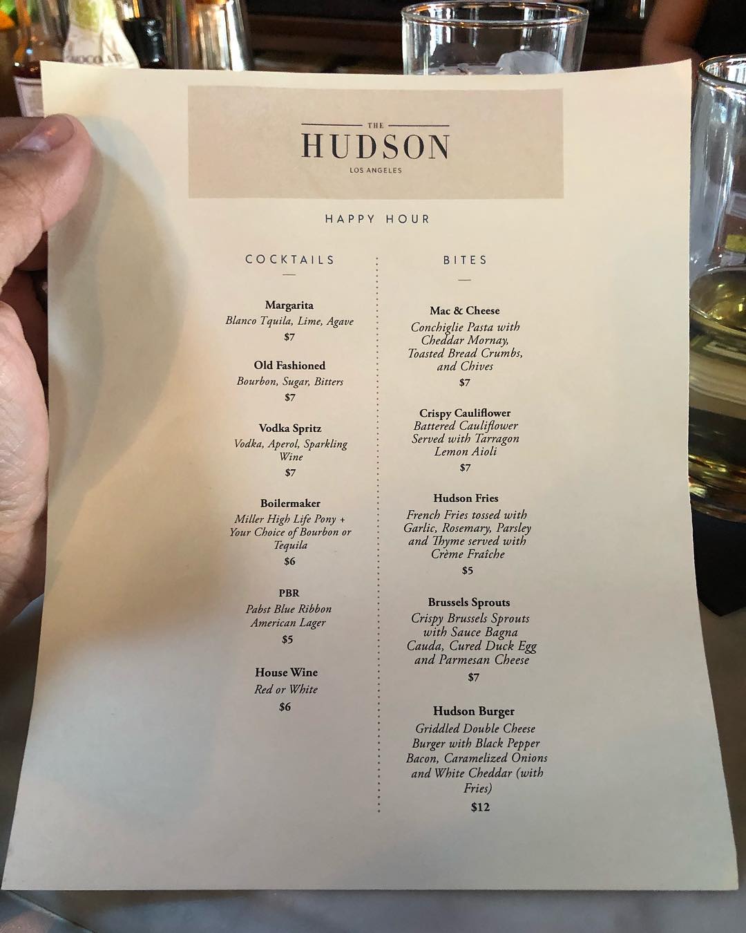 My drink, the Boiler Maker, at the Hudson during Happy Hour