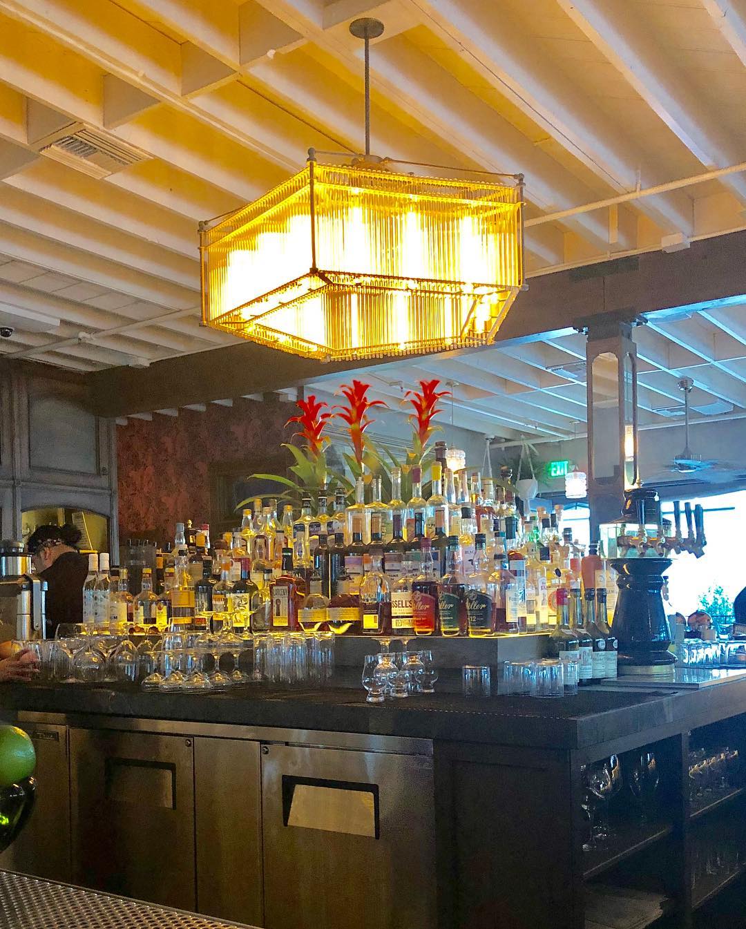 Eating at the bar at Dama in DTLA, fashion district