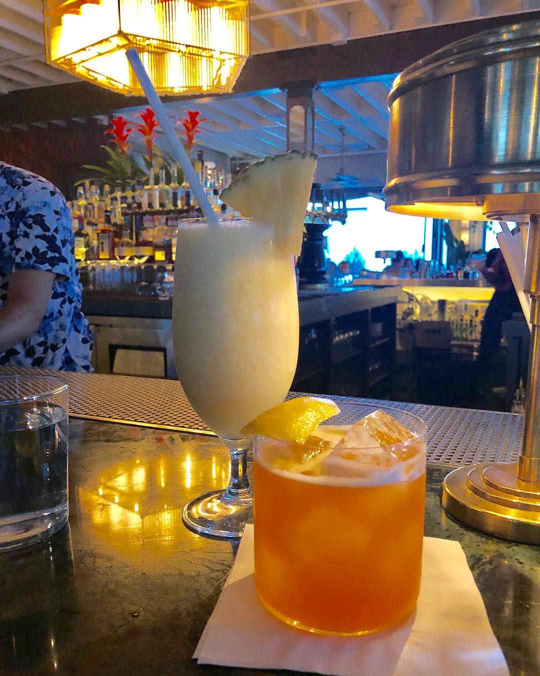 Eating at the bar at Dama in DTLA, fashion district