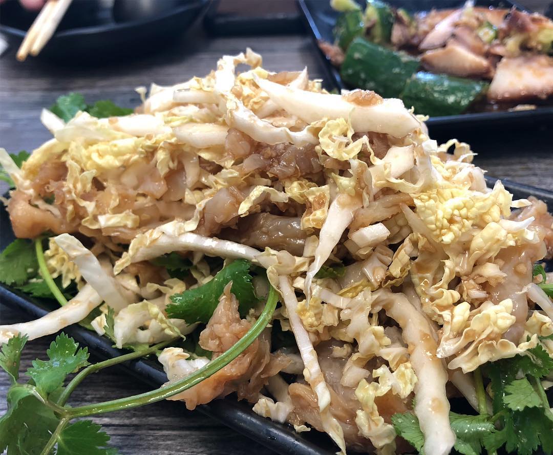 Pan fried bread pork and cabbage dumplings, pan fried pork and leek dumplings...