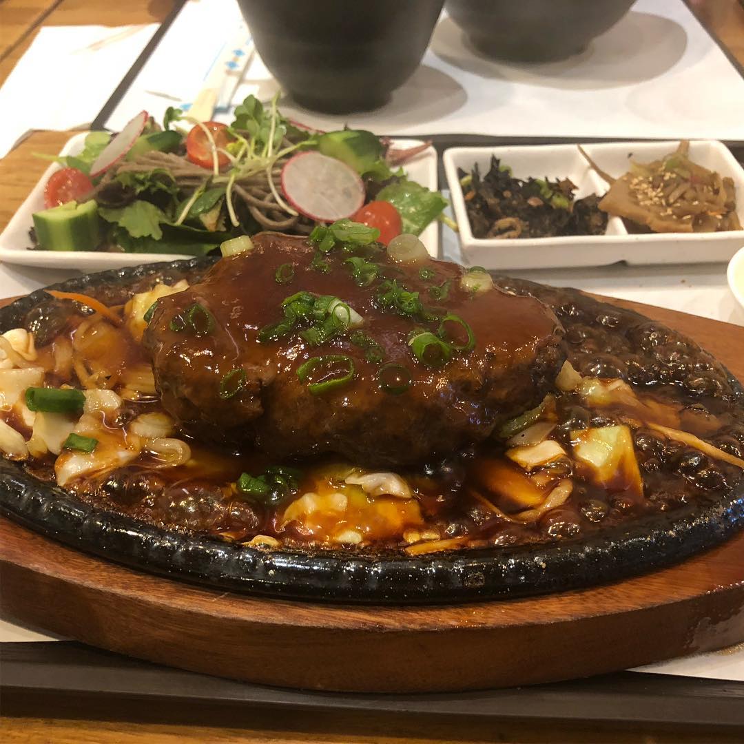 Hamburger Steak Set Meal and Soy Cod Bowl at the Delicatessen by Osawa