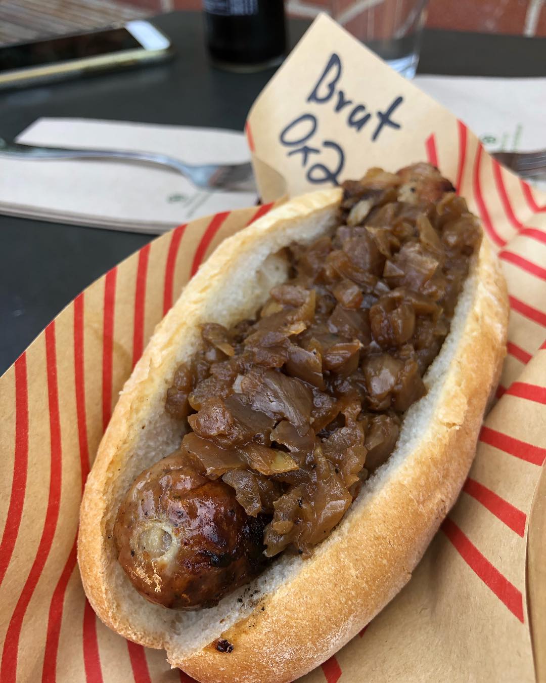 Sausage and fries for lunch at Wurstküche in the Arts District in DTLA