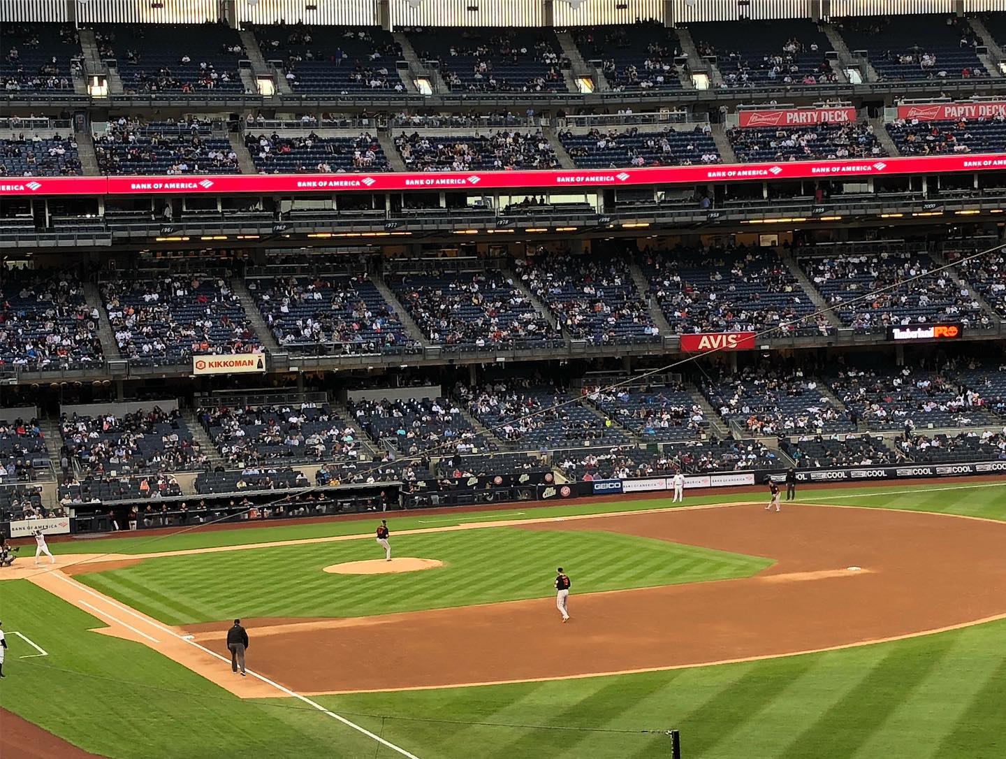 Doubleheader at Yankee stadium watching Baltimore at New York