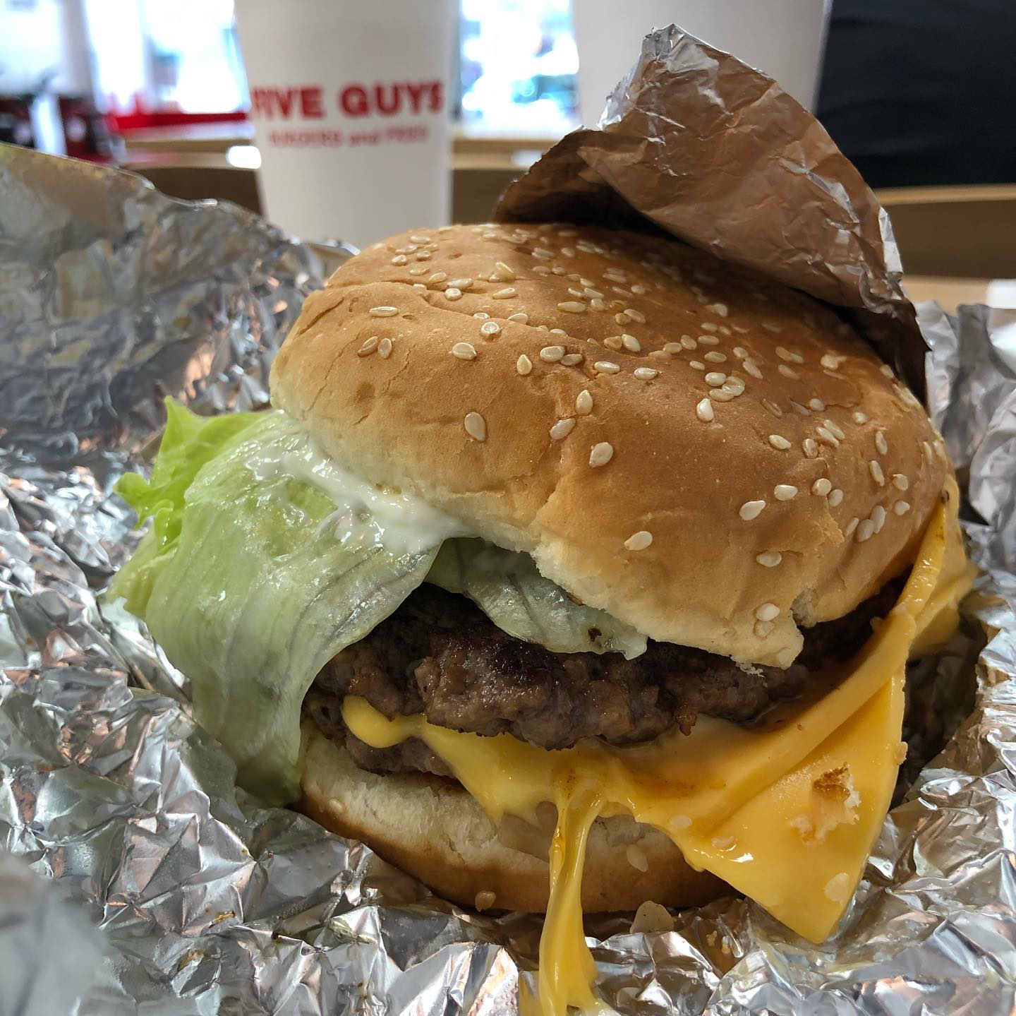 Cheese Burger and Fries at Five Guys