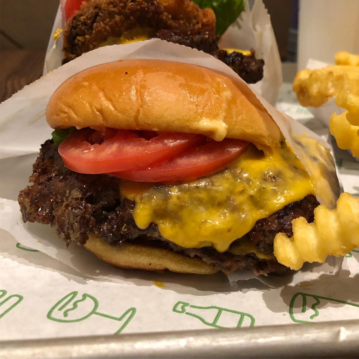 Burger and Fries at Shake Shack