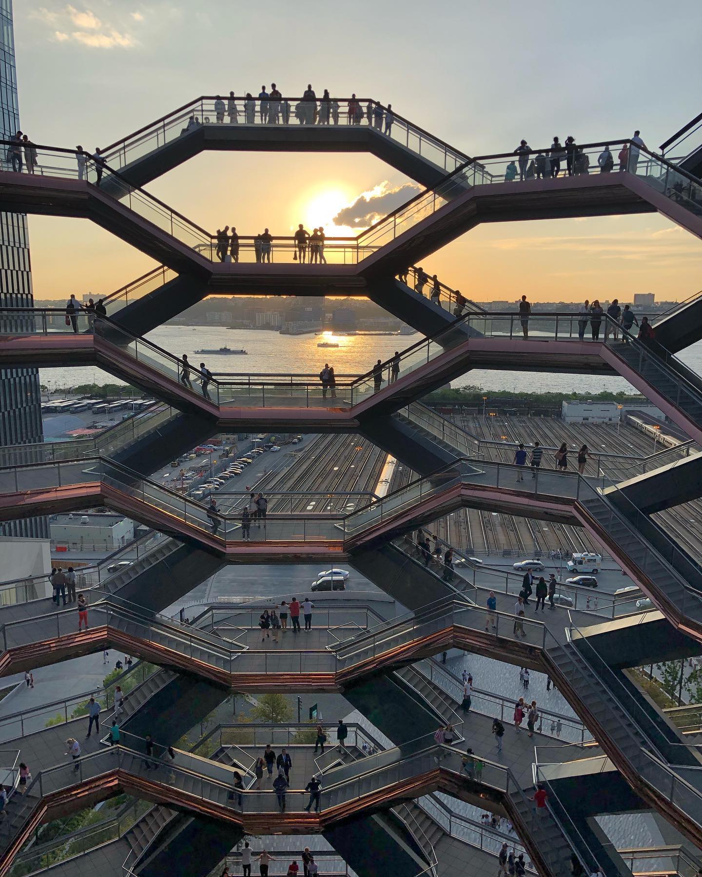Stairway in a round at Hudson Yard - The Vessel