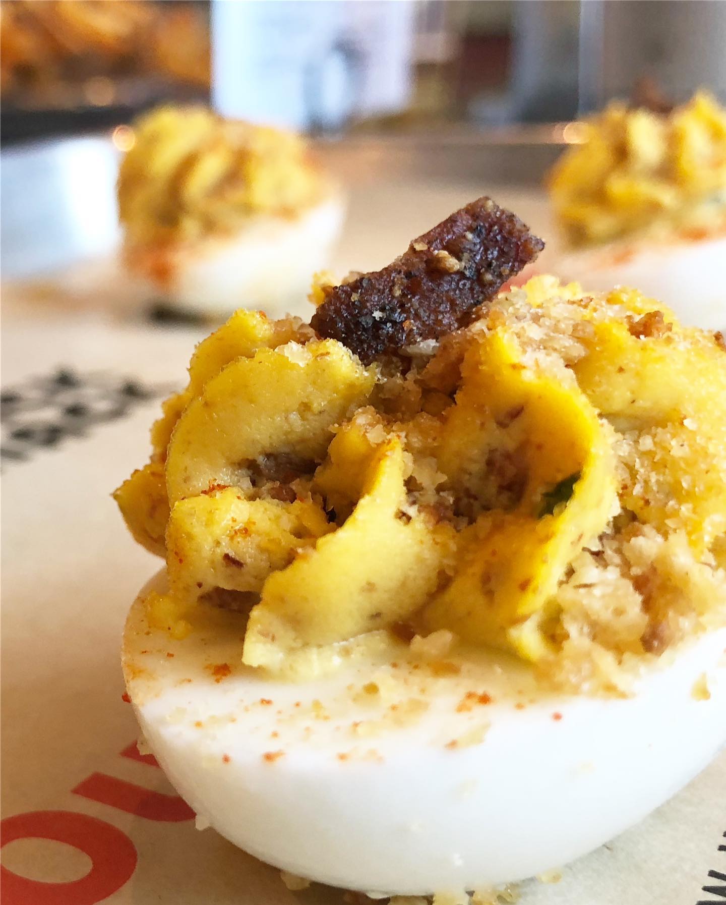 Deviled Eggs, fried chicken, and spicy chicken sandwiches at Crack Shack