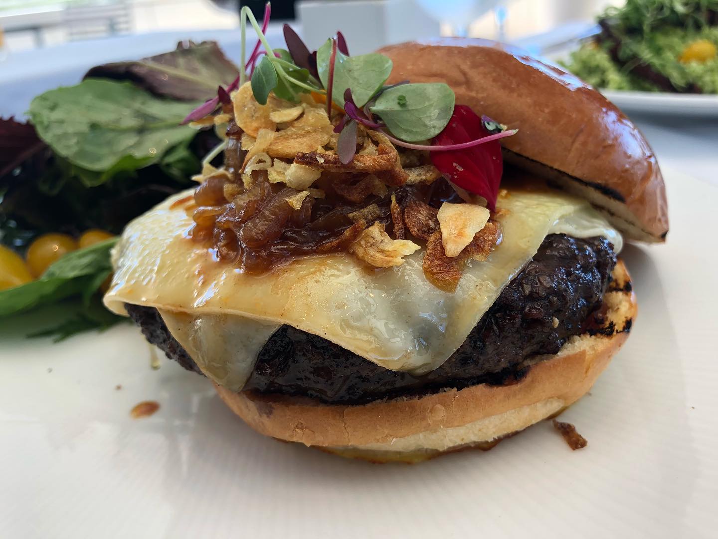 Who gets a burger at French restaurant?  Yup