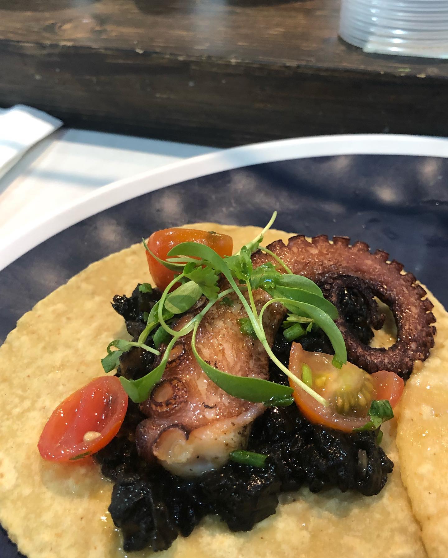 Kanpachi ceviche, fish taco, and octopus taco at Holbox at the Mercado, near USC