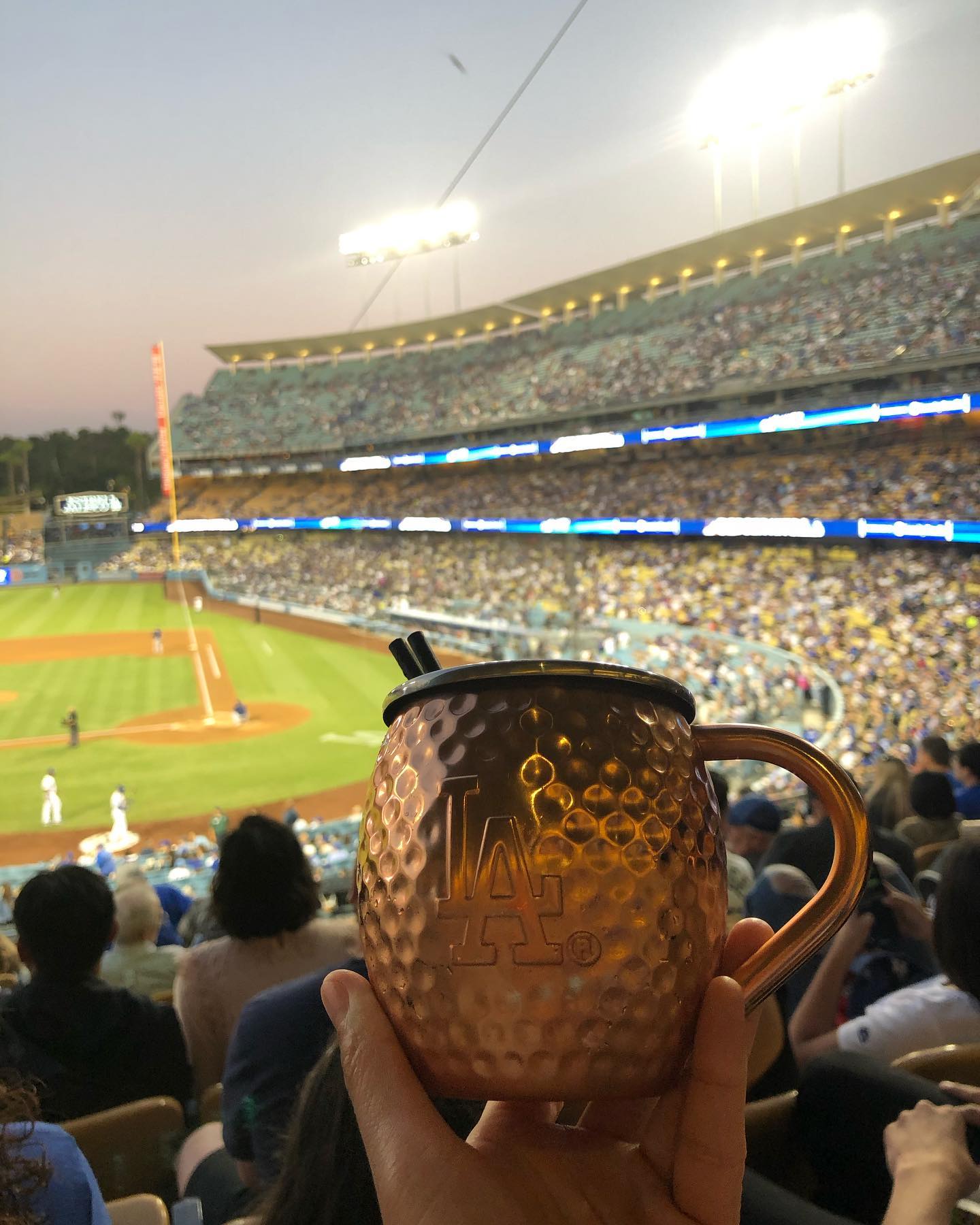 This is how you enjoy a Moscow Mule at Dodger Stadium