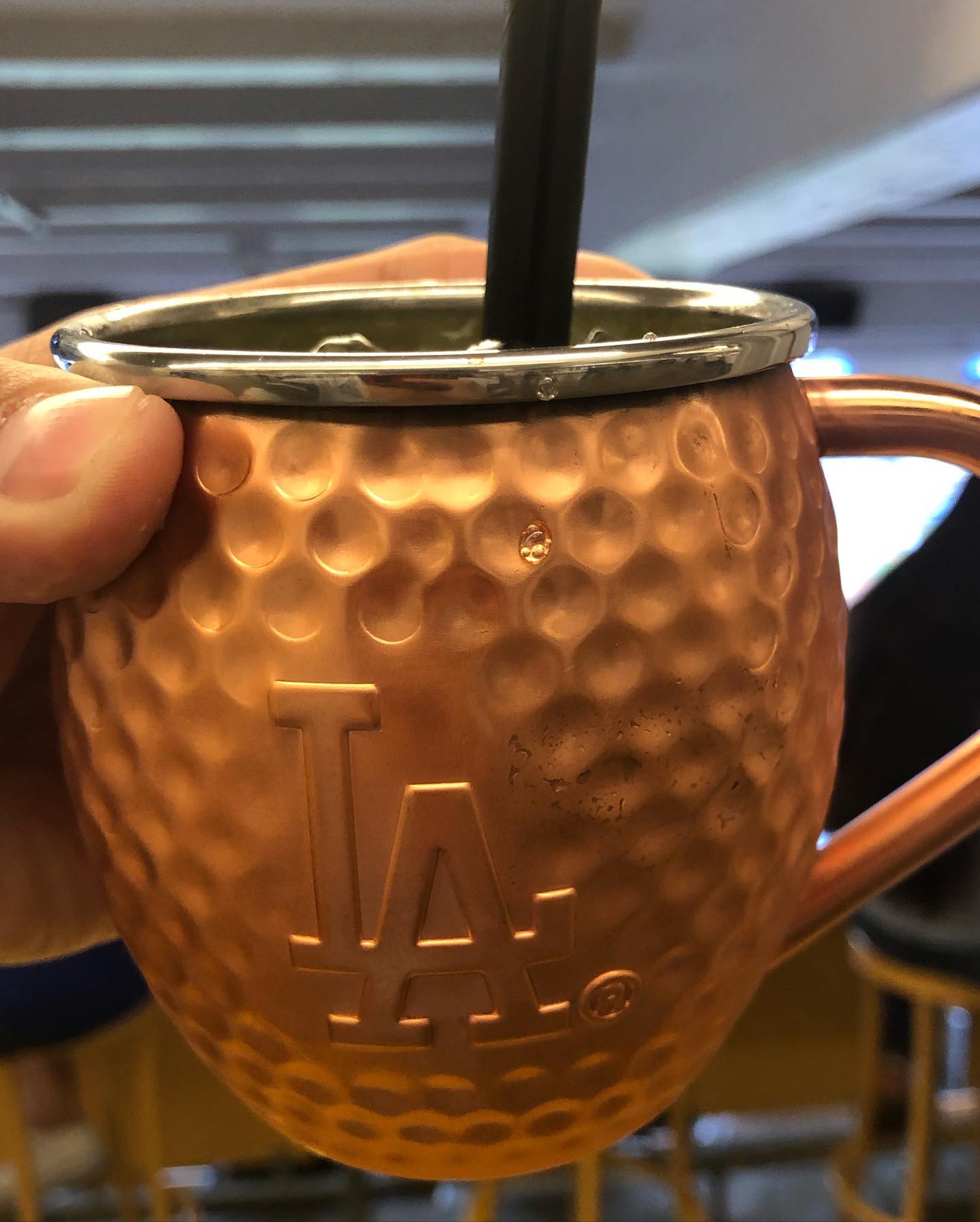 This is how you enjoy a Moscow Mule at Dodger Stadium