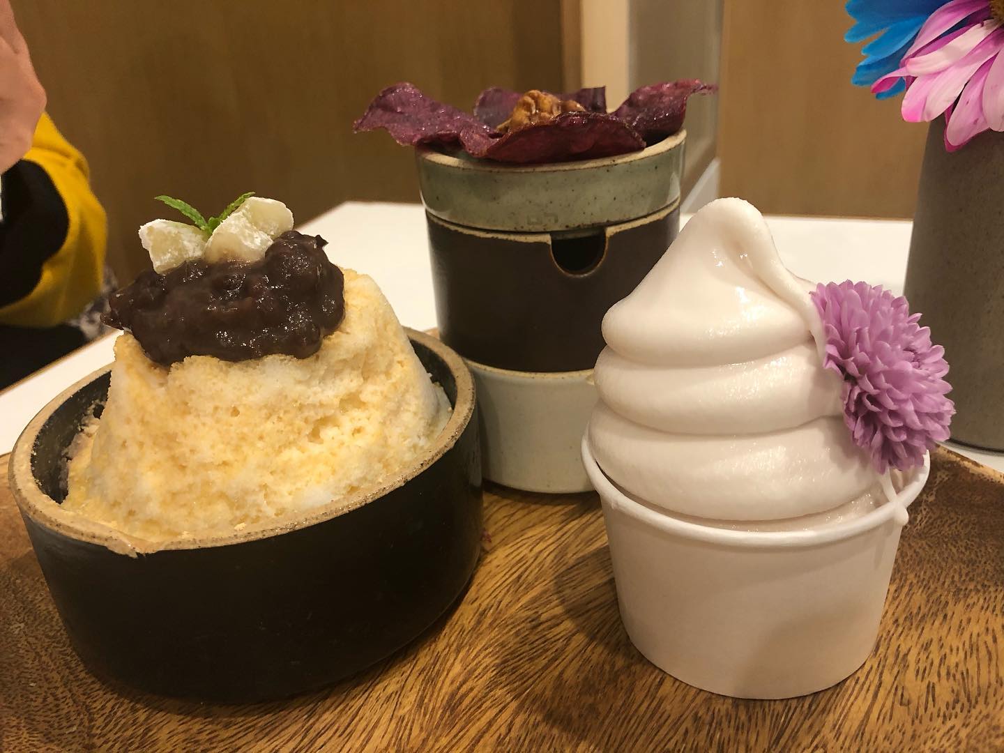 Injeolmi Bingsoo and the milk ice cream