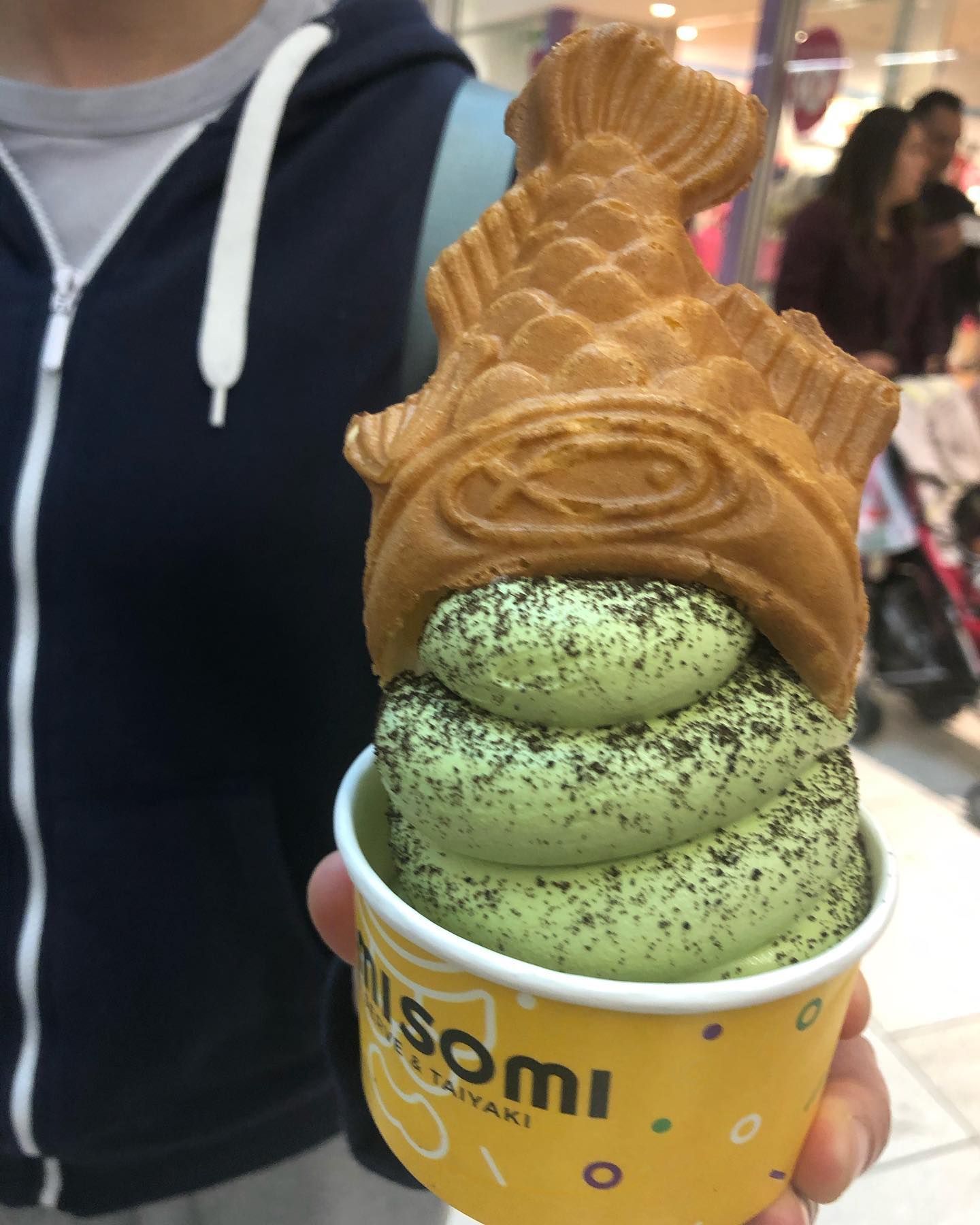 Fish eating ice cream