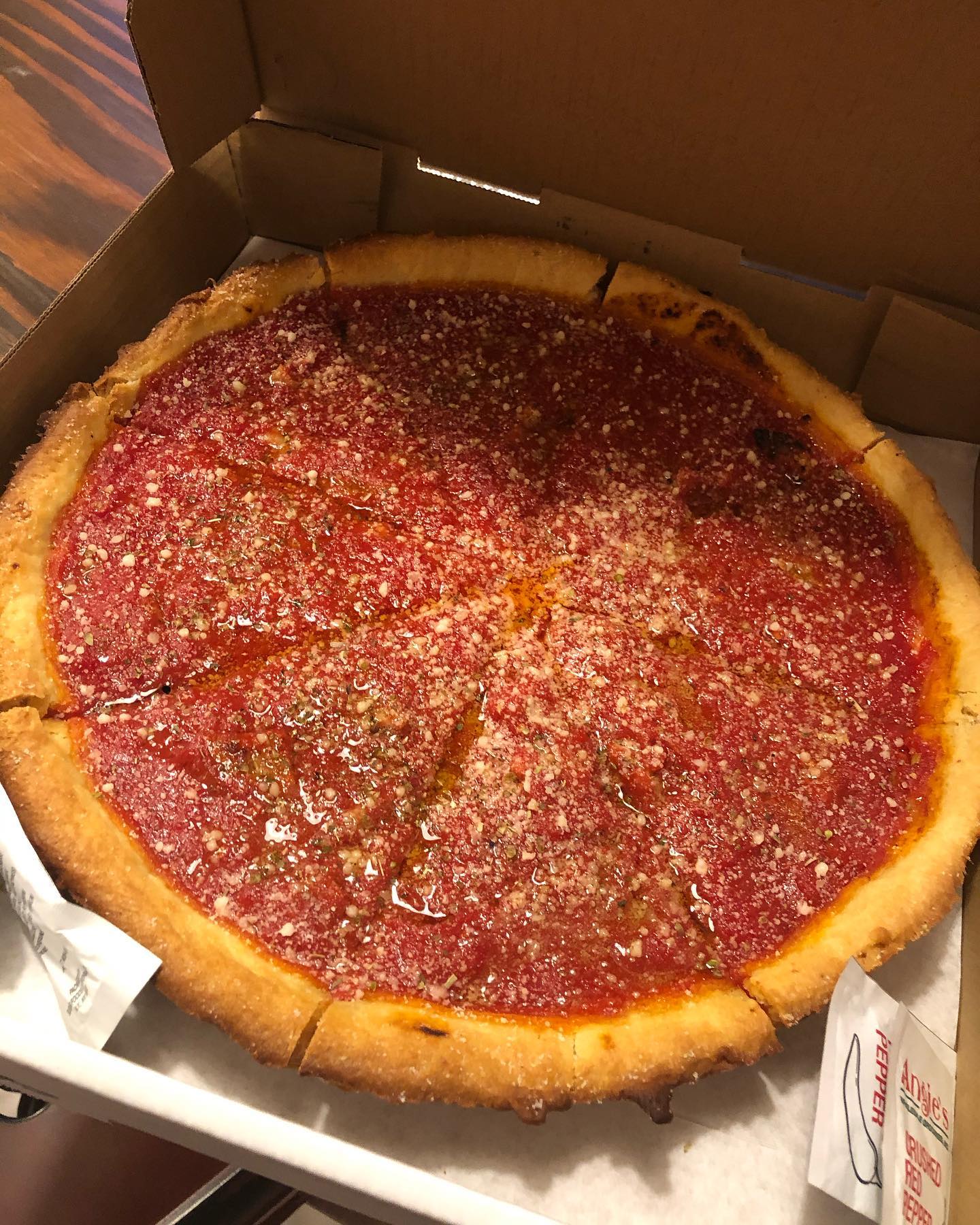Chicago Deep Dish pizza from Dough Box