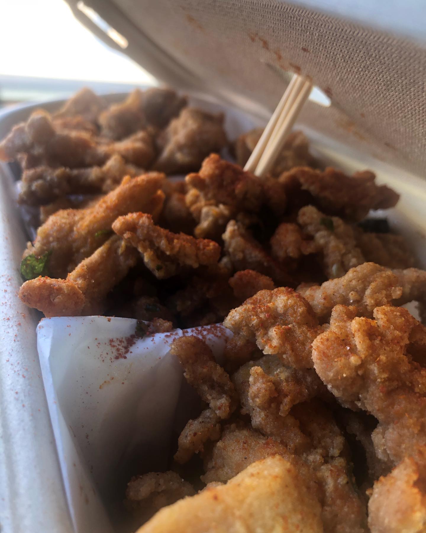 Boba and popcorn chicken from Boba Ave