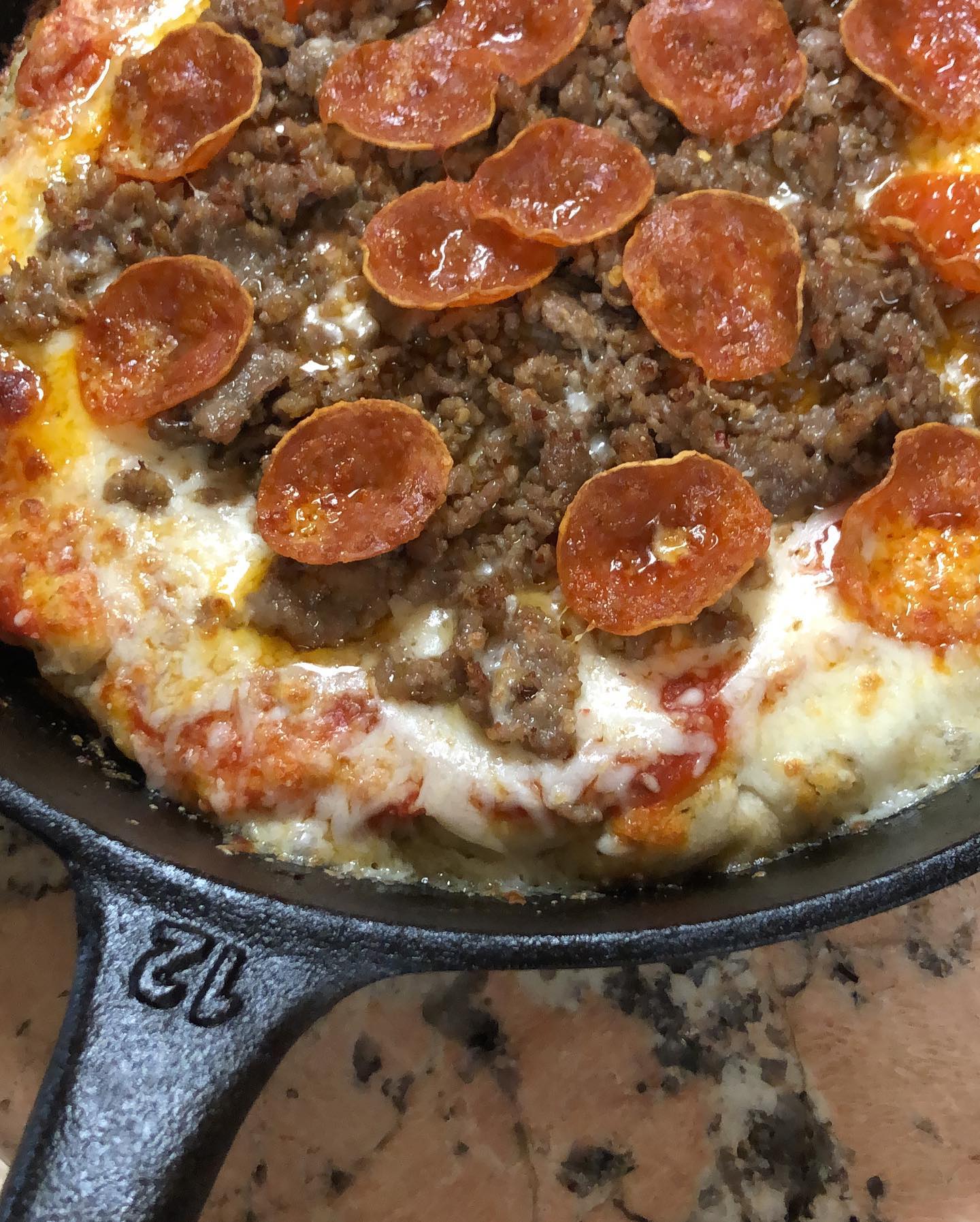 Cast iron pan pizza