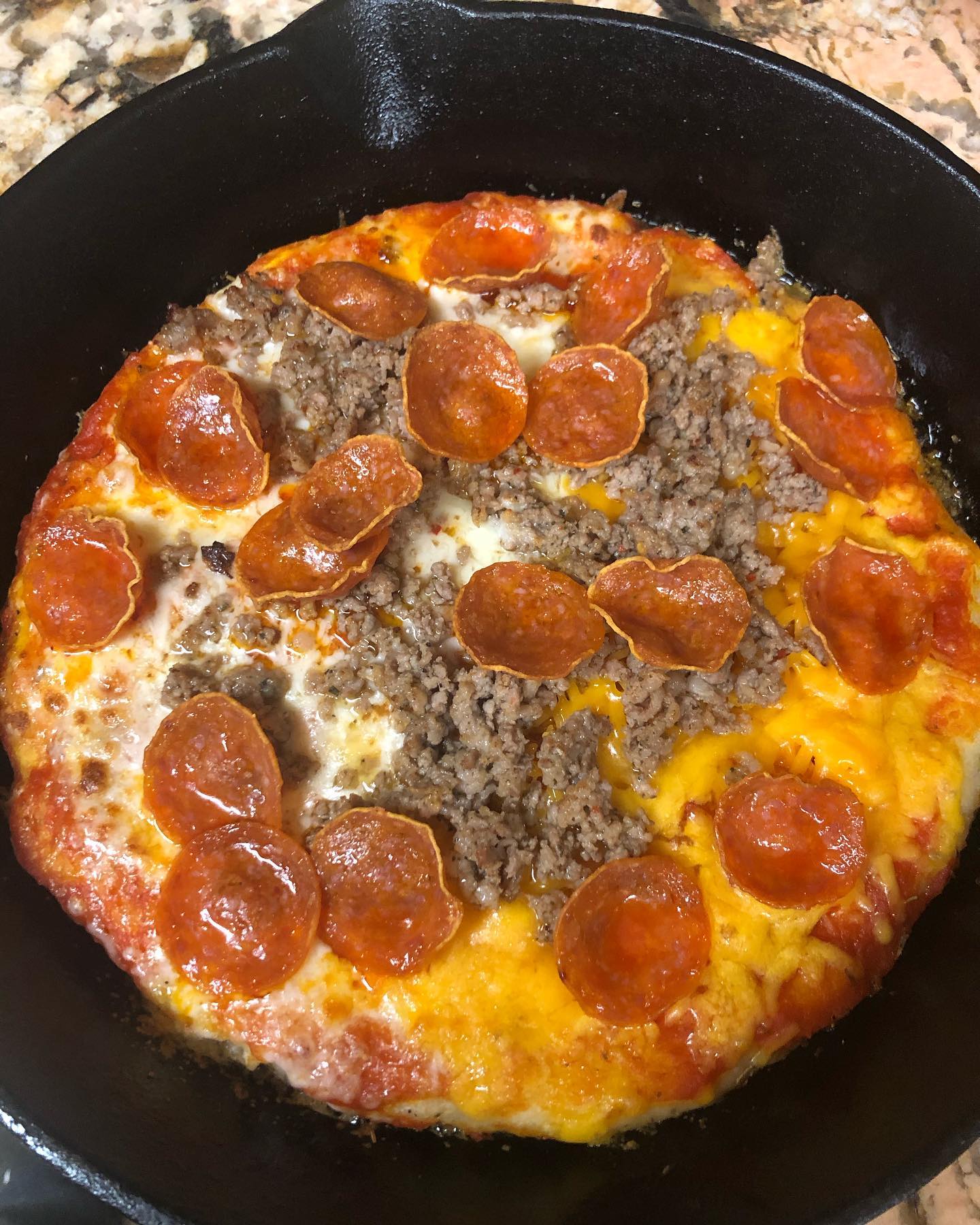 Cast iron pan pizza