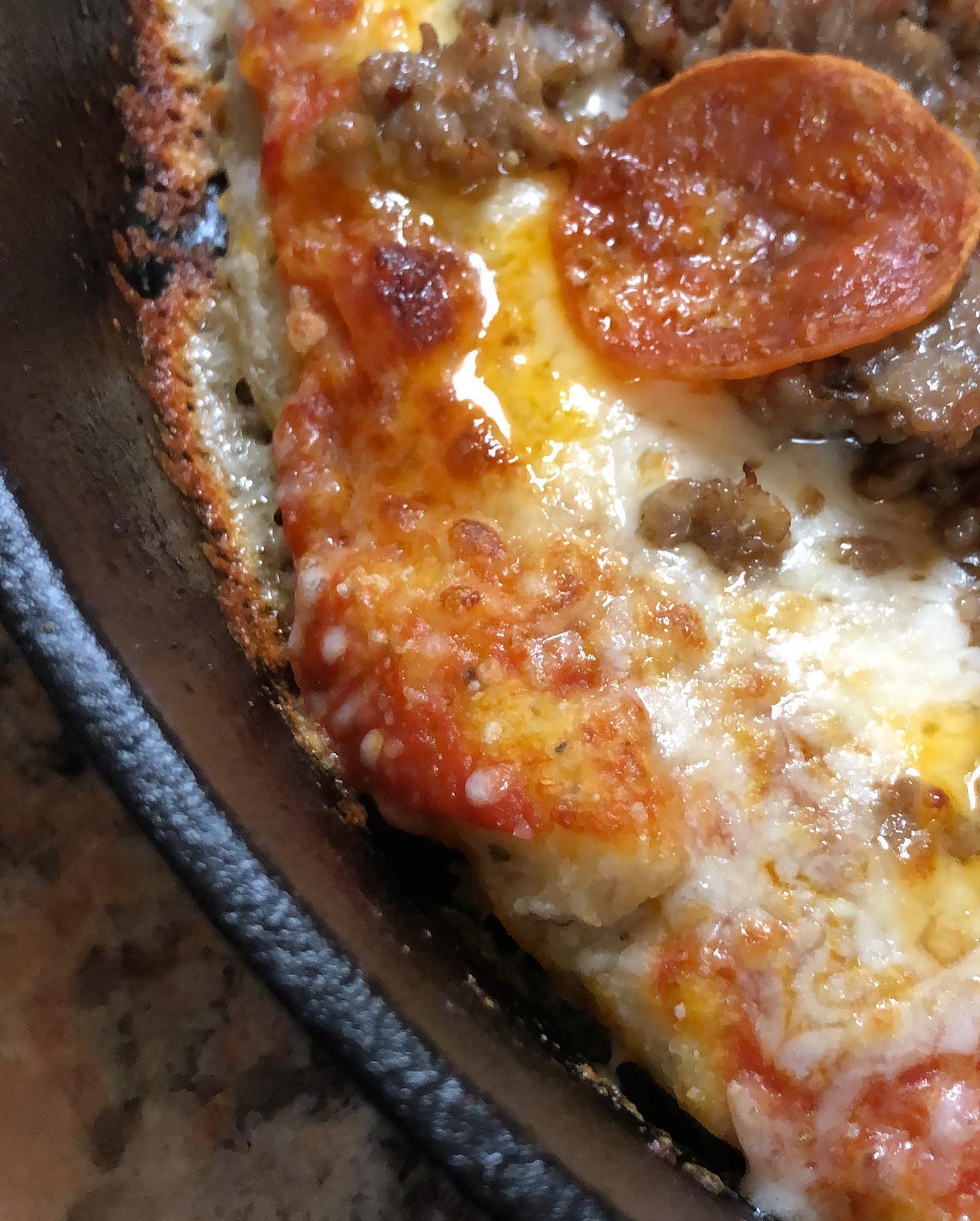 Cast iron pan pizza