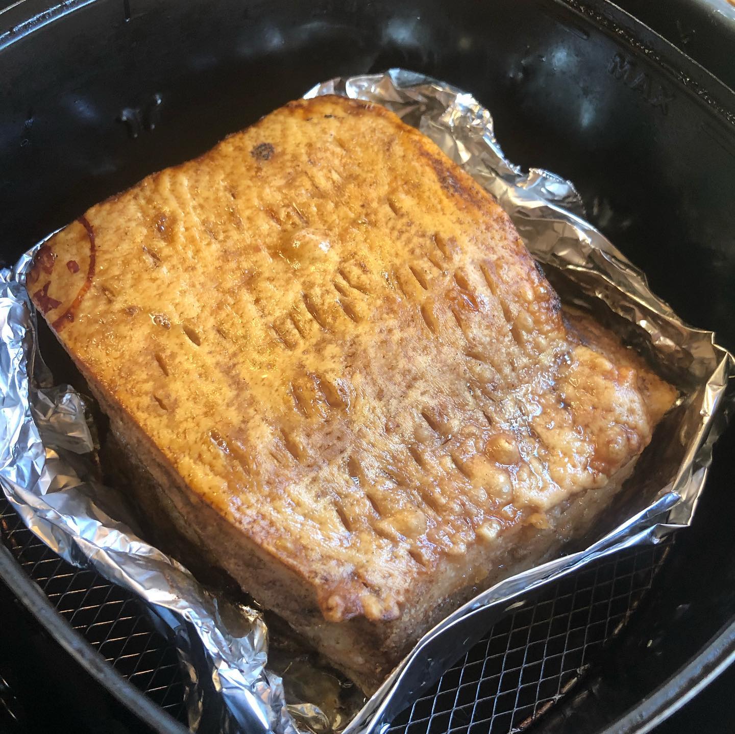 Roasted Pork Belly with crispy cracklin-like skin