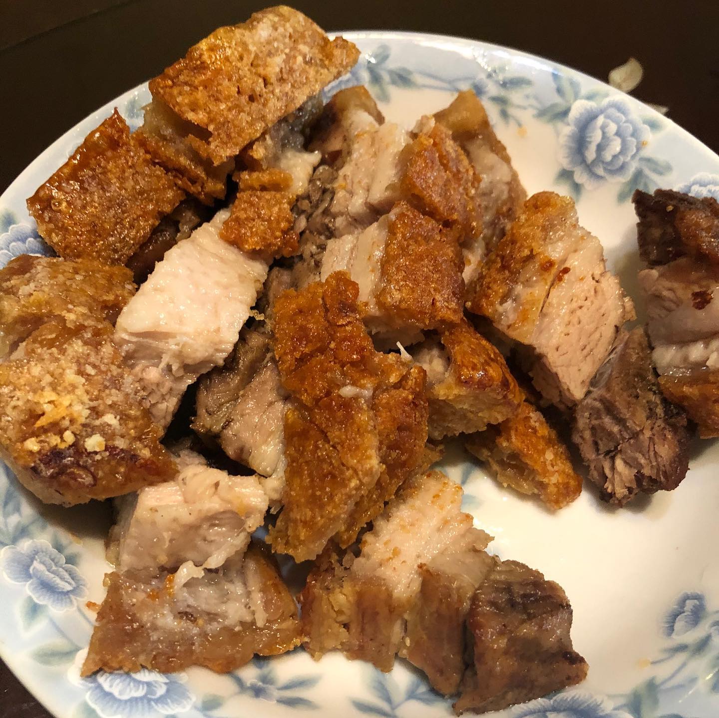 Roasted Pork Belly with crispy cracklin-like skin