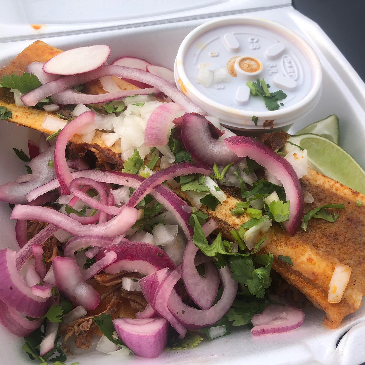 Had some bone marrow and birria at Pepe’s red tacos