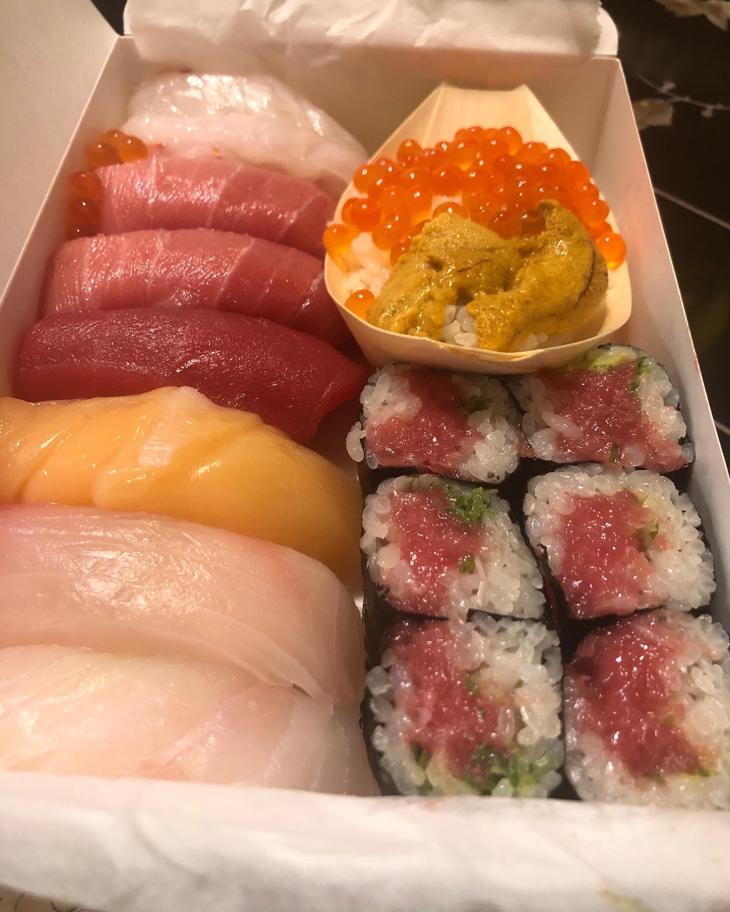 Japanese dinner - premium sushi set, amberjack collar, tuna rice set, and ank...