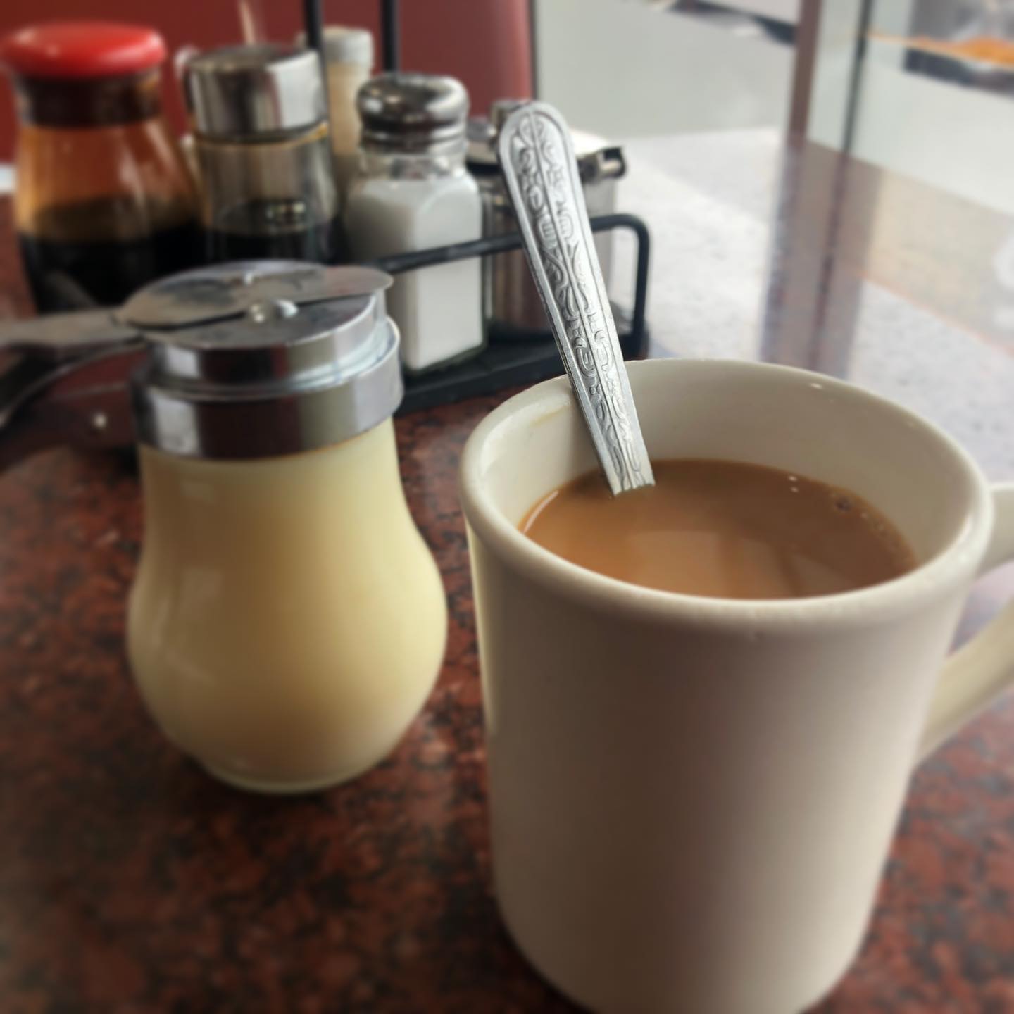 The tea coffee with condensed milk at Monterey Parks Delicious Food Corner